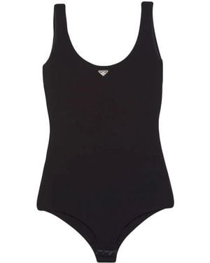 Prada Body Con Placca Logo - Nero