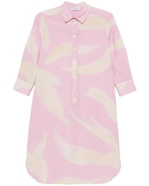 ROSSO35 Printed Midi Shirt Dress - Pink