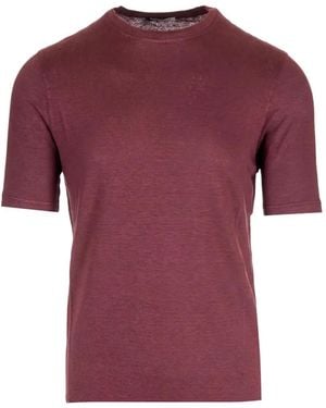 Al Duca d'Aosta Crew-Neck Linen T-Shirt - Purple