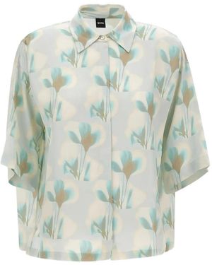BOSS Bimina Floral Shirt - Blue