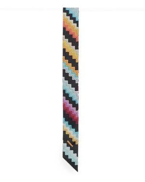 Missoni Zigzag-Print Skinny Scarf - White
