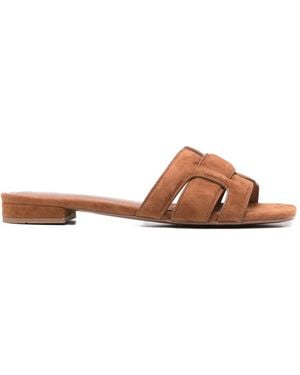 Bibi Lou Cut-Out Suede Sandals - Brown