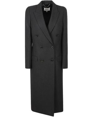 Maison Margiela Abrigo Con Doble Botonadura - Negro
