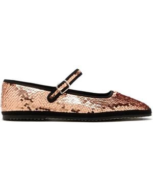 Capulet Sequin-Embellishment Ballet Flats - White