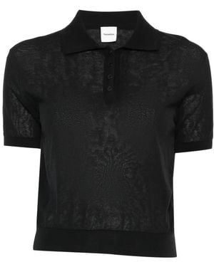 Nanushka Ceneca Fine-Knitted Polo Shirt - Black