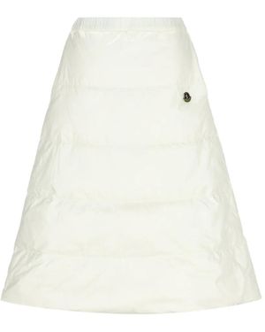 Moncler Reversible Wool Twill Padded Midi Skirt - White