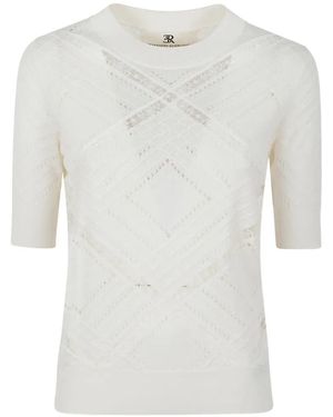 Ermanno Scervino Top Con Cuello Redondo - Blanco