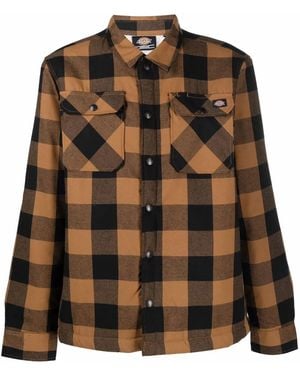 Dickies Plaid-Check Print Jacket - Brown