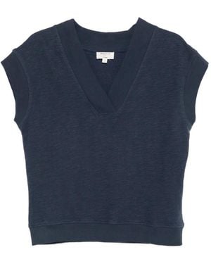 MAISON 123 V-Neck Sleeveless Top - Blue