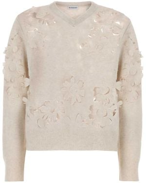 Burberry Cutout Daisy Jumper - Natural