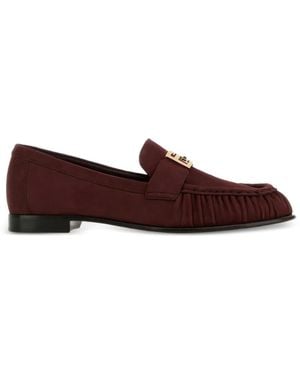 Fendi Ff Baguette Suede Loafers - Red