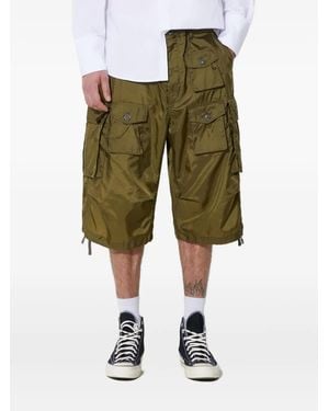 Engineered Garments Buttoned Cargo Shorts - Green