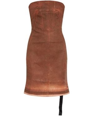 Rick Owens Robe-Bustier En Jean - Brown
