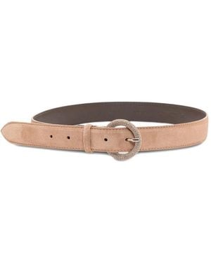 Orciani Round-Buckle Belt - White
