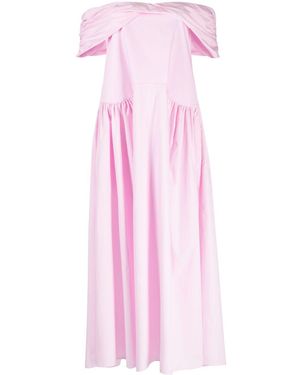 Kika Vargas Vivian Off-Shoulder Cotton Dress - Pink