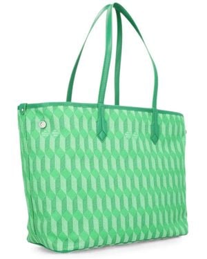 AU DEPART Tote. 47 Jacquard Coated-Canvas Tote Bag - Green