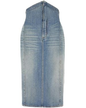 McQueen Falda Midi Vaquera - Azul