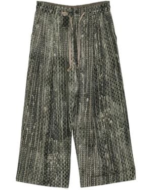 Ziggy Chen Patterned Drawstring Pants - Green