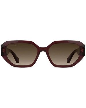 Lacoste Geometric-Frame Sunglasses - Red