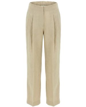 120% Lino Pleated Pants - Natural