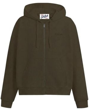 MC2 Saint Barth Zip-Up Embroidered Hoodie - Green