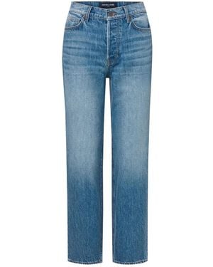 Veronica Beard Halbhohe Straight-Leg-Jeans - Blau