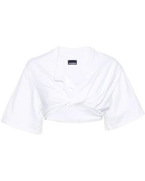 Jacquemus Le Chouchouコレクション ホワイト Le T-shirt Bahia Court トップス