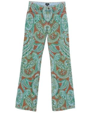 Etro Straight-Leg-Jeans Mit Paisley-Print - Grün