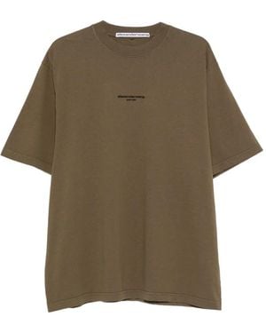 Alexander Wang Logo-Print Oversized T-Shirt - Green