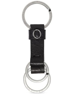 Orciani Lagoon Embossed Leather Keyring - White