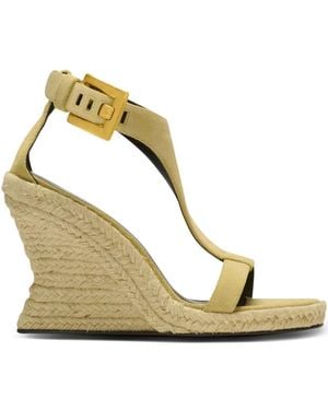 Balmain Anthem Wedge Espadrilles - Metallic