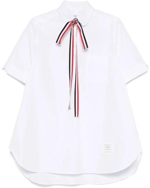 Thom Browne Blouse Met Korte Mouwen - Wit