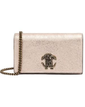 Roberto Cavalli Mirror Snake-Plaque Shoulder Bag - Natural