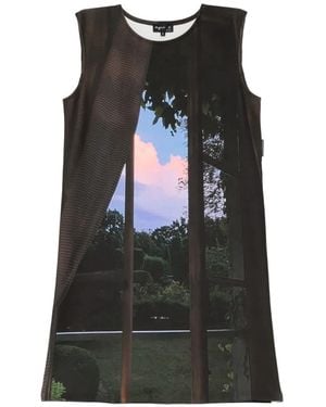 agnès b. Graphic-Print Midi Dress - Black