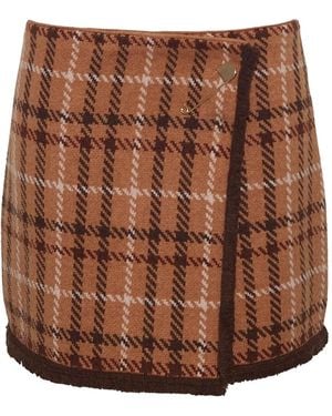 Cara Cara Plaid Mini Skirt - Brown