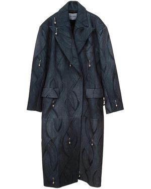 Kata Szegedi Sofia Pierced Patterned Coat - Blue