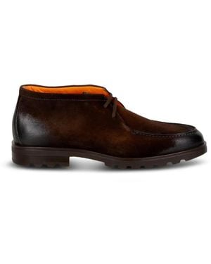 Santoni Gradient-Effect Leather Boots - Brown