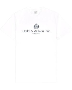 Sporty & Rich H&W Logo-Embellished T-Shirt - White