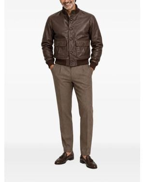 Franzese Collection Rolls Royce Leather Jacket - Brown