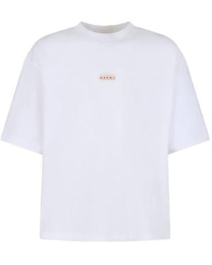 Marni T-Shirt mit Logo-Stickerei - Weiß