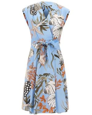Marella Millfilo Wrap Print Cotton Dress - Blue