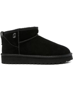 Liu Jo Suede Ankle Boots With Logo - Black