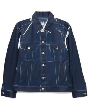 Comme des Garçons デニムプリント ジャケット - ブルー