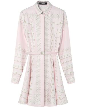 Versace Printed Silk Mini Dress - Pink