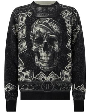 Philipp Plein Baroque Skull Pullover - Schwarz