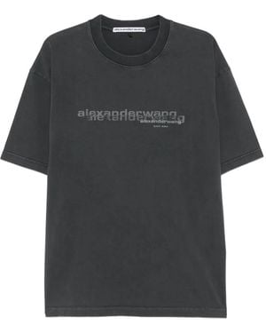 Tシャツ・カットソー Alexander Wang OVERSIZE LOGO T-SHIRT puffed logo oversize tee in cotton in BLACK | alexanderwang®