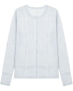 Rag & Bone Seamed-Detail Long-Sleeve Top - White