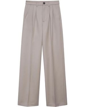 Anine Bing Carrie Pressed-Crease Tailored Pants - Gray