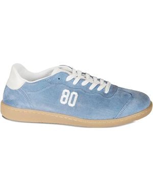 Be980 Logo-Detail Suede Trainers - Blue