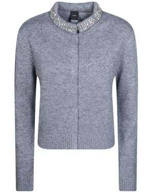 Pinko Cardigan Mit Kristallen - Blau